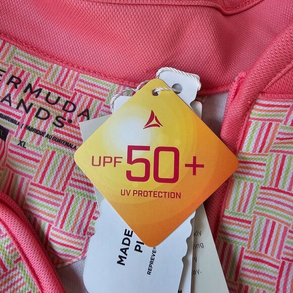 Bermuda Sands Women XL UPF 50+ Lyric Strawberry Sleeveless Golf Dress Pink Green - Picture 5 of 15